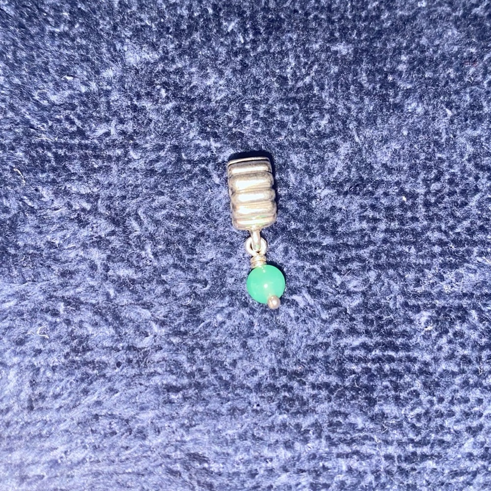 Retired Pandora Sterling Silver With Peridot Charm